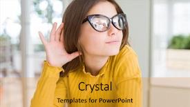  Presentation with hearing - Presentation theme having deaf children - beautiful young girl kid wearing background and a gold colored foreground