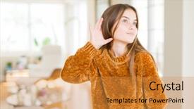  Presentation with home - Audience pleasing presentation theme consisting of deaf children - beautiful young girl kid backdrop and a  colored foreground
