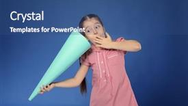  Presentation with news paper - Slide deck consisting of media news children - emotional little girl with paper background and a ocean colored foreground