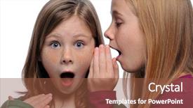  Presentation with reveal secret angels - Presentation design featuring two girls telling a secret background and a tawny brown colored foreground