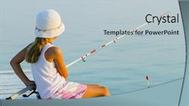  Presentation with fishing - PPT layouts having fishing - lovely girl fishing background and a lemonade colored foreground