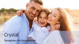  Presentation with parents - Presentation theme consisting of ocean seasons - image of young cute parents background and a light blue colored foreground