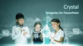  Presentation with new teacher - Amazing theme having kids of school age backdrop and a ocean colored foreground