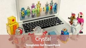  Presentation with coding - Slide set consisting of kids on a laptop background and a coral colored foreground