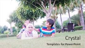  Presentation with kids sexual - PPT theme with kids on grass in park background and a light gray colored foreground