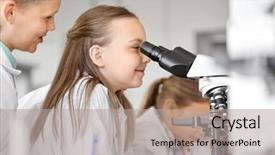  Presentation with biology - Cool new PPT theme with science and children concept - kids backdrop and a mint green colored foreground