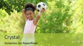  Presentation with african american girl power business - Cool new PPT theme with kids outdoor - cute african american girl backdrop and a yellow colored foreground