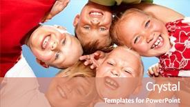  Presentation with good - Theme consisting of kids outdoor - group of different children having background and a coral colored foreground