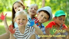  Presentation with children of color - Amazing presentation design having kids outdoor - happy active children with bright backdrop and a  colored foreground