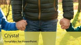  Presentation with child adoption - Presentation theme consisting of kids outdoors on sunny day background and a yellow colored foreground