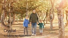  Presentation with child adoption - Audience pleasing presentation theme consisting of sunny day child adoption backdrop and a coral colored foreground