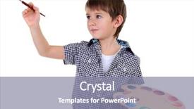  Presentation with cute - Beautiful PPT theme featuring kids painting - cute little boy drawing isolated backdrop and a gray colored foreground