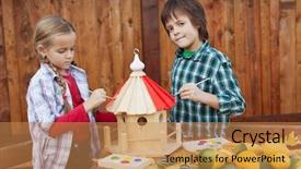  Presentation with kids - Presentation having closeup shot of black truffles and oak leaves isolated on white background background and a light gray colored foreground.