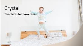  Presentation with tongue - Theme consisting of kids pajama - cheerful little boy showing tongue background and a white colored foreground