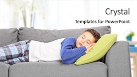  Presentation with sleeping - Slide set featuring kids pajama - cute little boy sleeping background and a white colored foreground