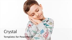  Presentation with sleeping - Slides with kids pajama - portrait of a cute little background and a white colored foreground