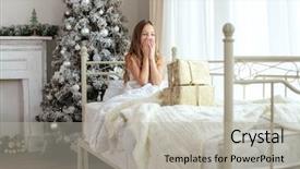  Presentation with save girl child - Presentation enhanced with kids pajama - preteen child girl wake up background and a light gray colored foreground