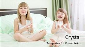  Presentation with dairy - Audience pleasing presentation theme consisting of kids pajama - two little girls drinking dairy backdrop and a lemonade colored foreground