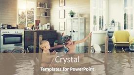  Presentation with flooding - PPT layouts consisting of kids-pday-on-the-table background and a coral colored foreground