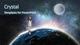  Presentation with lonely - Slide deck consisting of kids planet - feeling lonely in this big background and a ocean colored foreground