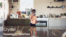  Presentation with flooding - Slide set enhanced with kids-play-on-the-table background and a tawny brown colored foreground