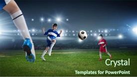  Presentation with kids soccer - PPT layouts with kids play soccer on stadium background and a tawny brown colored foreground