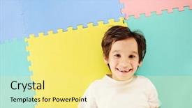  Presentation with kids playing - Audience pleasing slides consisting of kids playing at new playground backdrop and a blonde colored foreground