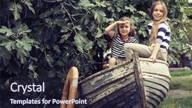  Presentation with kids playing - Beautiful slides featuring kids playing inside old boat backdrop and a wine colored foreground