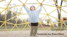  Presentation with monkey - Amazing presentation design having kids-playing-on-playground-walking backdrop and a coral colored foreground