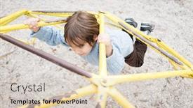  Presentation with monkey - Slide set having kids-playing-on-playground-walking background and a lemonade colored foreground