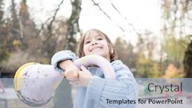  Presentation with monkey - Cool new PPT layouts with kids-playing-on-playground-walking backdrop and a light blue colored foreground