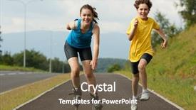  Presentation with people - Audience pleasing slide deck consisting of rollerblade - active young people - rollerblading backdrop and a tawny brown colored foreground