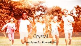  Presentation with rating - Presentation theme with kids playing together background and a  colored foreground