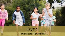  Presentation with kids playing - Colorful theme enhanced with kids playing together backdrop and a yellow colored foreground