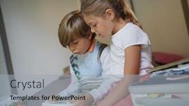  Presentation with kids playing - Colorful presentation theme enhanced with video game sitting on bed backdrop and a light gray colored foreground