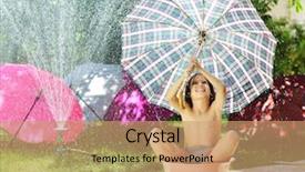  Presentation with kids and water - Amazing slide deck having kids playing with sprinkler water backdrop and a coral colored foreground