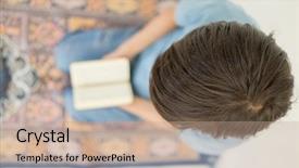  Presentation with kid pray - Audience pleasing presentation design consisting of kids pray - daily kid life reading book backdrop and a coral colored foreground