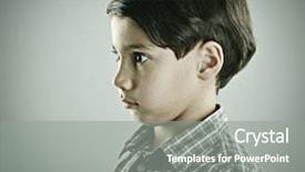  Presentation with retro - Colorful slide deck enhanced with kids profile - little cute boy posing backdrop and a  colored foreground