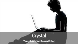  Presentation with one young man exercising handball - Theme having kids profile - one caucasian young teenager silhouette background and a dark gray colored foreground