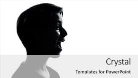  Presentation with worship religious silhouette - Colorful theme enhanced with kids profile - one caucasian young teenager silhouette backdrop and a light gray colored foreground