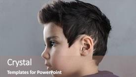  Presentation with child boy hold basket - Cool new presentation theme with kids profile - portrait of an adorable young backdrop and a coral colored foreground