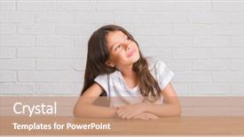  Presentation with kid pray - PPT theme having kids profile - young hispanic kid sitting background and a coral colored foreground