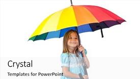  Presentation with mom daughter - Slides consisting of color umbrella - happy mom and daughter background and a white colored foreground