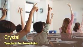  Presentation with kids hand sanitizer - Presentation having kids raising hand in classroom background and a tawny brown colored foreground