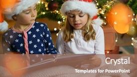  Presentation with kids reading book - Theme with six hats - kids reading book by christmas background and a violet colored foreground