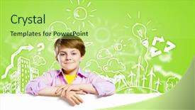  Presentation with recycling - Presentation theme featuring kids recycling - image of little cute background and a  colored foreground