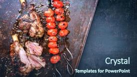  Presentation with kids space - Presentation enhanced with kids rights - barbecue leg of lamb background and a ocean colored foreground