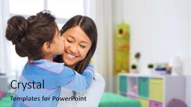  Presentation with happy kids - Beautiful presentation theme featuring kids room at home background backdrop and a light blue colored foreground