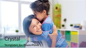  Presentation with happy kids - Beautiful slide deck featuring kids room at home background backdrop and a  colored foreground