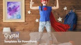  Presentation with girl power - Cool new PPT theme with kids room girl power backdrop and a coral colored foreground